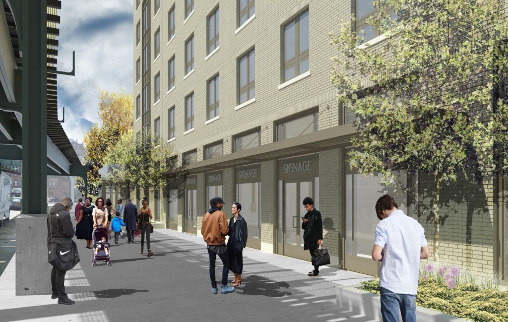 Architect’s rendering of Edwin’s Place with Retail space